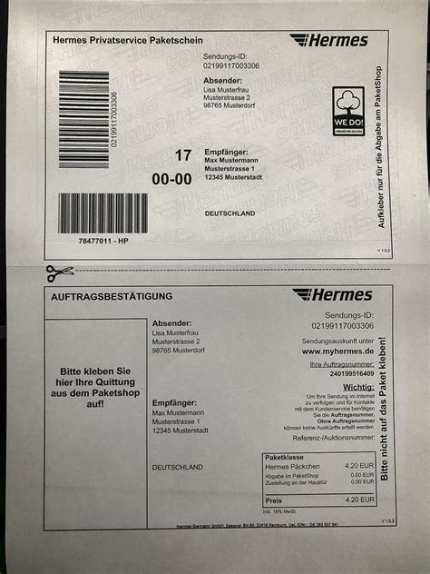 online paketschein hermes|hermes paketaufkleber.